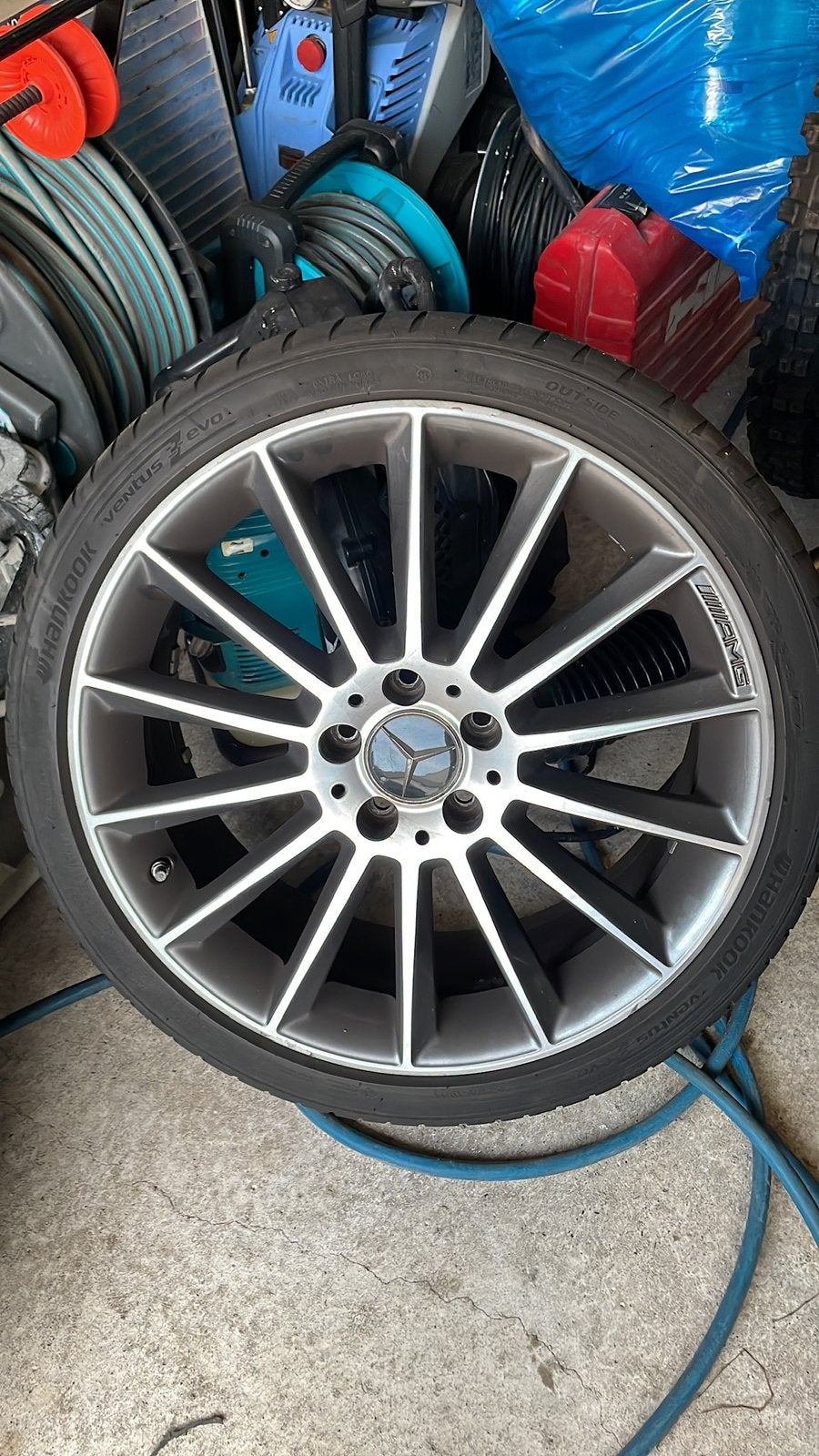 Gebruikte amg velgen 235/35/19 a b c e klasse hankook evo 1, Banden en Velgen, 235 mm, Zomerbanden, Ophalen