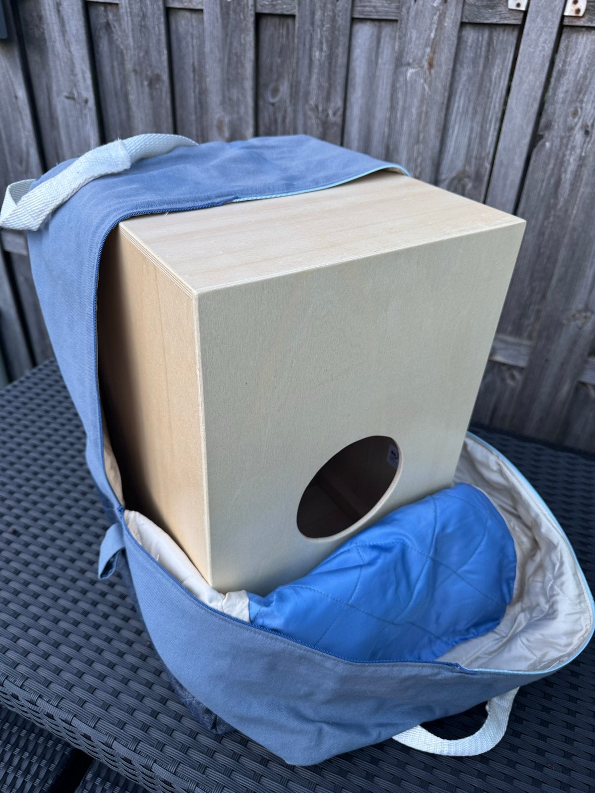 Handgemaakte Cajon met Tas - Zo goed als nieuw, Ophalen of Verzenden, Zo goed als nieuw, Overige soorten