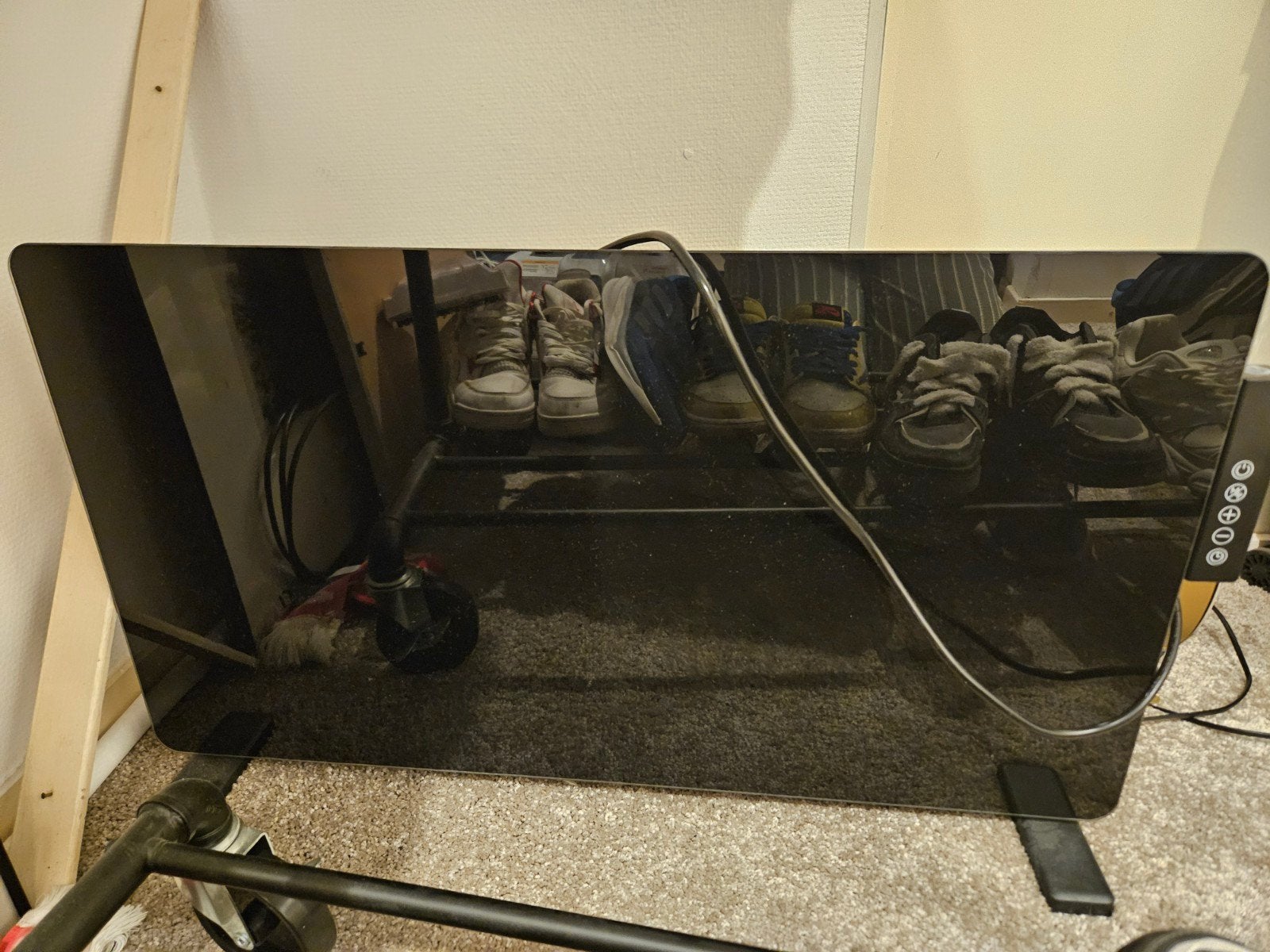 Zwarte elektrische kachel - Zo goed als nieuw, 30 tot 80 cm, Kachel, Ophalen of Verzenden, Zo goed als nieuw