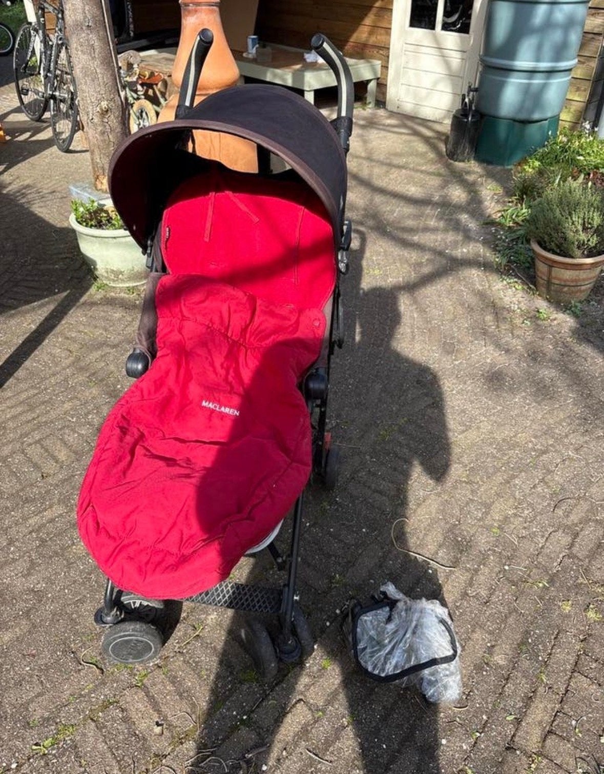 Maclaren buggy met voetenzak en zonnekap, Ophalen, Gebruikt, Maclaren, Voetenzak