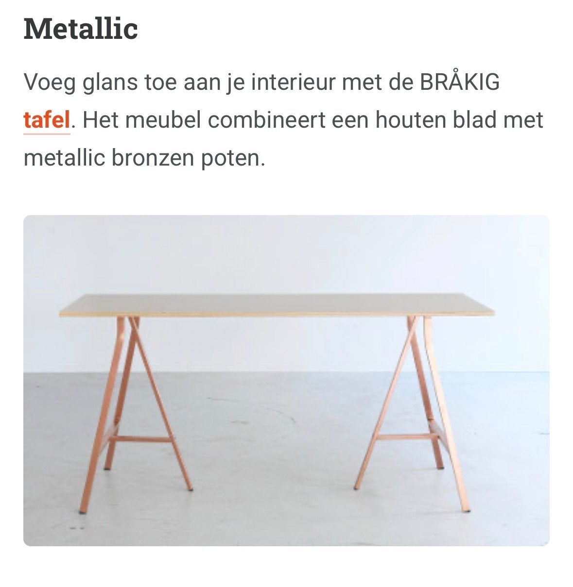 Ikea brakig bråkig tafelpoten bureaupoten schragen, Ophalen of Verzenden, Rond, 50 tot 100 cm