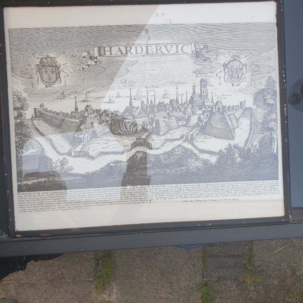 Harderwijk prent Jollain 1672, 43 cm, Architectuur, Ophalen of Verzenden, Gravure