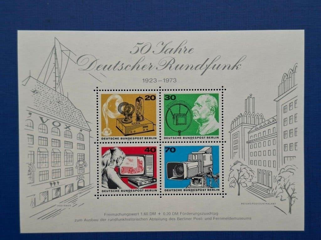 Postzegel Berlijn 1973 PF Blok 50 jr Duitse Televisie 14-06, Ophalen of Verzenden, BRD, Postfris