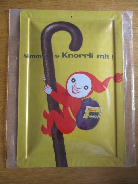 Knorr blikken wandbord Nimms Knorrli mit! 27x18cm Nieuw!, Verzamelen, Blikken, Ophalen of Verzenden, Nieuw, Koek(jes)