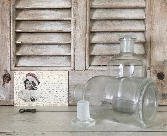 Set Franse stopflessen glazen apothekersflessen 500 ml, Ophalen of Verzenden