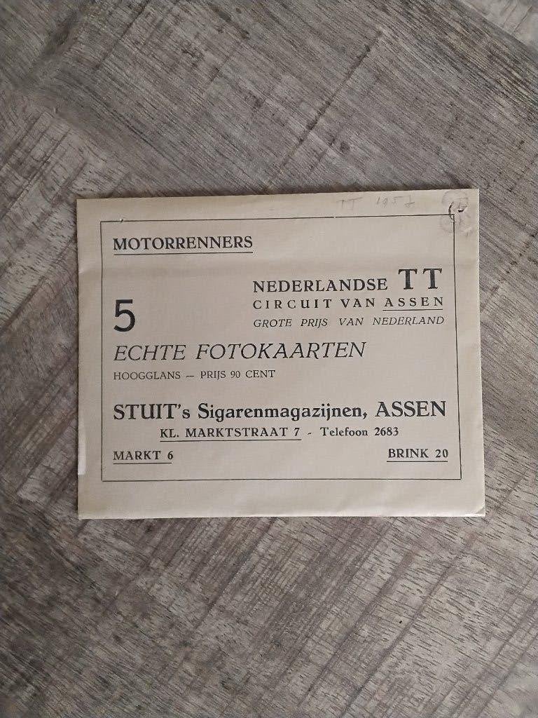 Oude envelop tt assen ansichtkaarten 1957, Ophalen of Verzenden, Gebruikt, Motoren