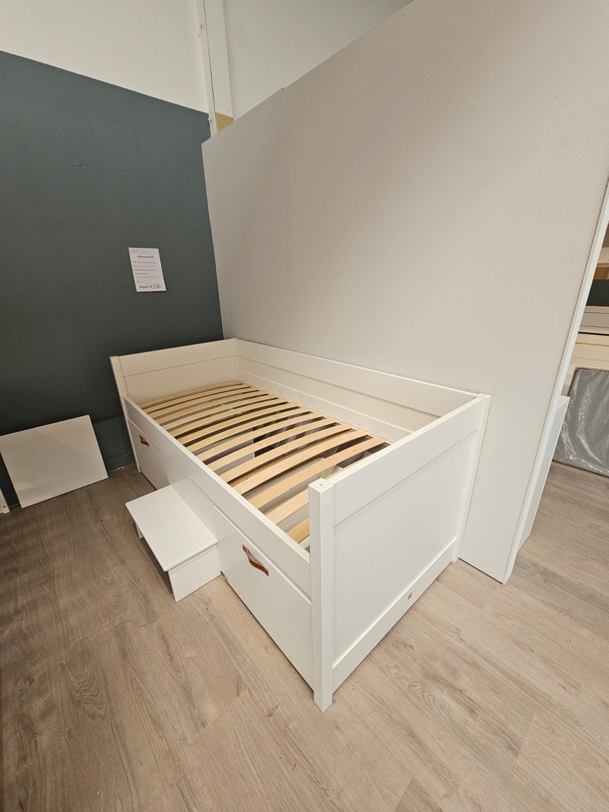 Coolkids kajuitbed 90x200 inclusief opbergbak + opstapje wit, Ophalen, 85 tot 100 cm, Zo goed als nieuw, Lattenbodem