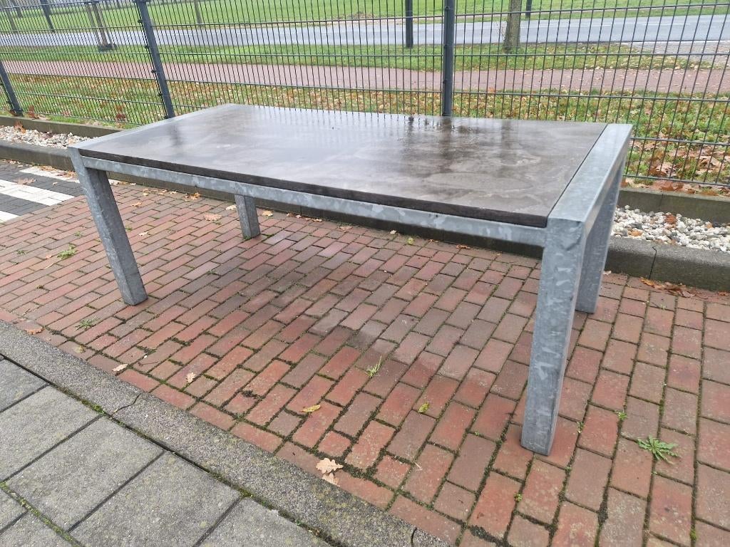 Tuintafel Chinees hardsteen/ Blue moon, Tuin en Terras, Tuintafels, Ophalen, Zo goed als nieuw, Rechthoekig, Overige materialen