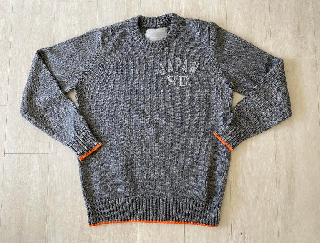 Superdry trui grijs met wol maat L, Ophalen of Verzenden, Zo goed als nieuw, Maat 52/54 (L), Grijs