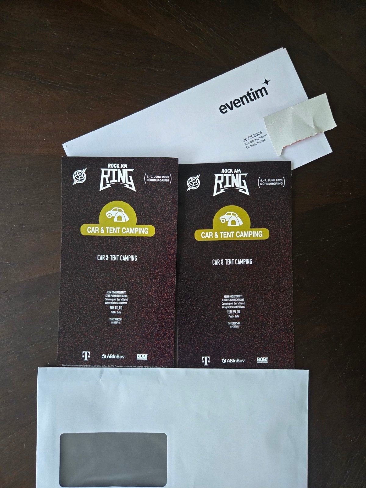 2x Rock am Ring Car and tent camping, Twee personen