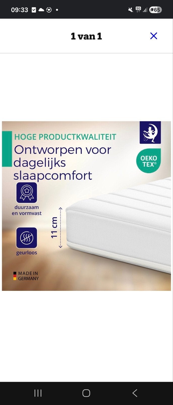Koudschuim Matras 140*200*11 - Nieuw in verpakking, Ophalen, 140 cm, Matras, Nieuw