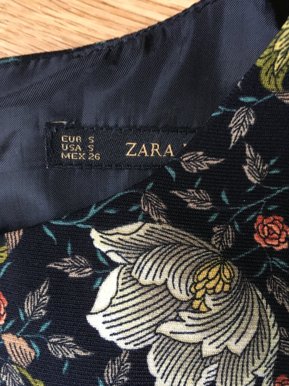 Zara  basic jurkje S bloemenprint, Zwart, Nieuw, Ophalen of Verzenden, Maat 36 (S)