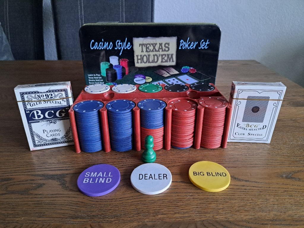 CASINO STYLE TEXAS HOLD'EM POKER SET, Vijf spelers of meer, Ophalen of Verzenden, Zo goed als nieuw