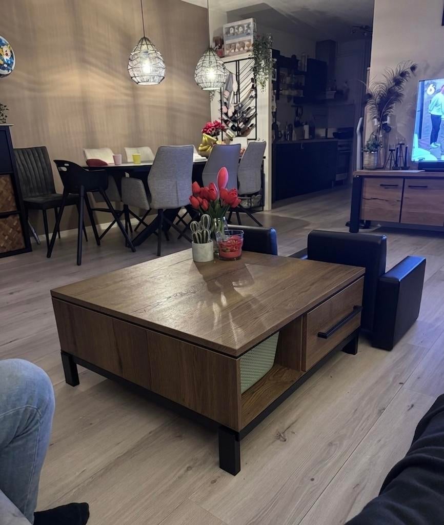 Salontafel Adanti van prontowonen, Ophalen, 100 tot 150 cm, Vierkant, 50 tot 100 cm