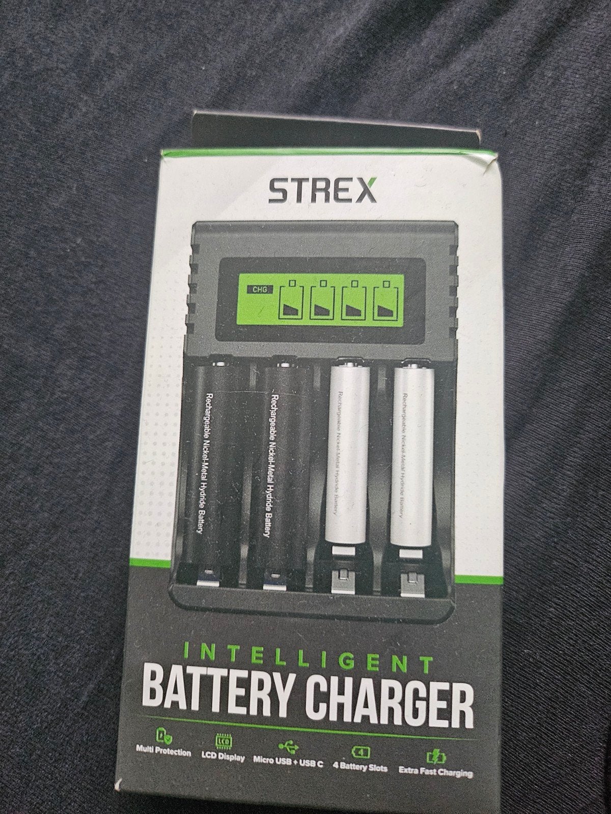 STREX Intelligente Batterijlader met LCD Display, Ophalen