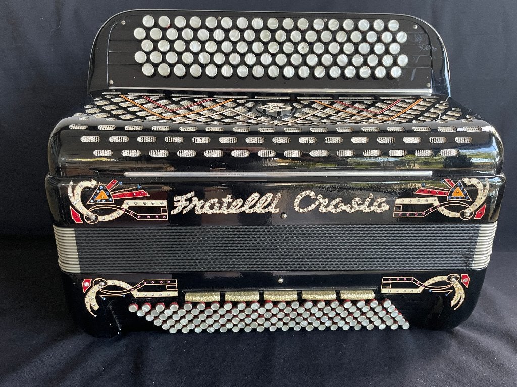Italiaanse Crosio knopaccordeon . 5 korig .B-Griff .Top ., Gebruikt, Met koffer, Ophalen of Verzenden, Accordiola