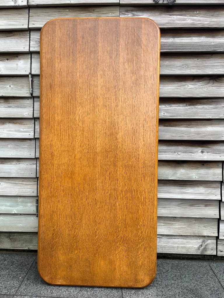 Houten (salon)tafelblad/bureaublad of basis voor kunstwerk, Ophalen, Gebruikt, 100 tot 150 cm, Eikenhout