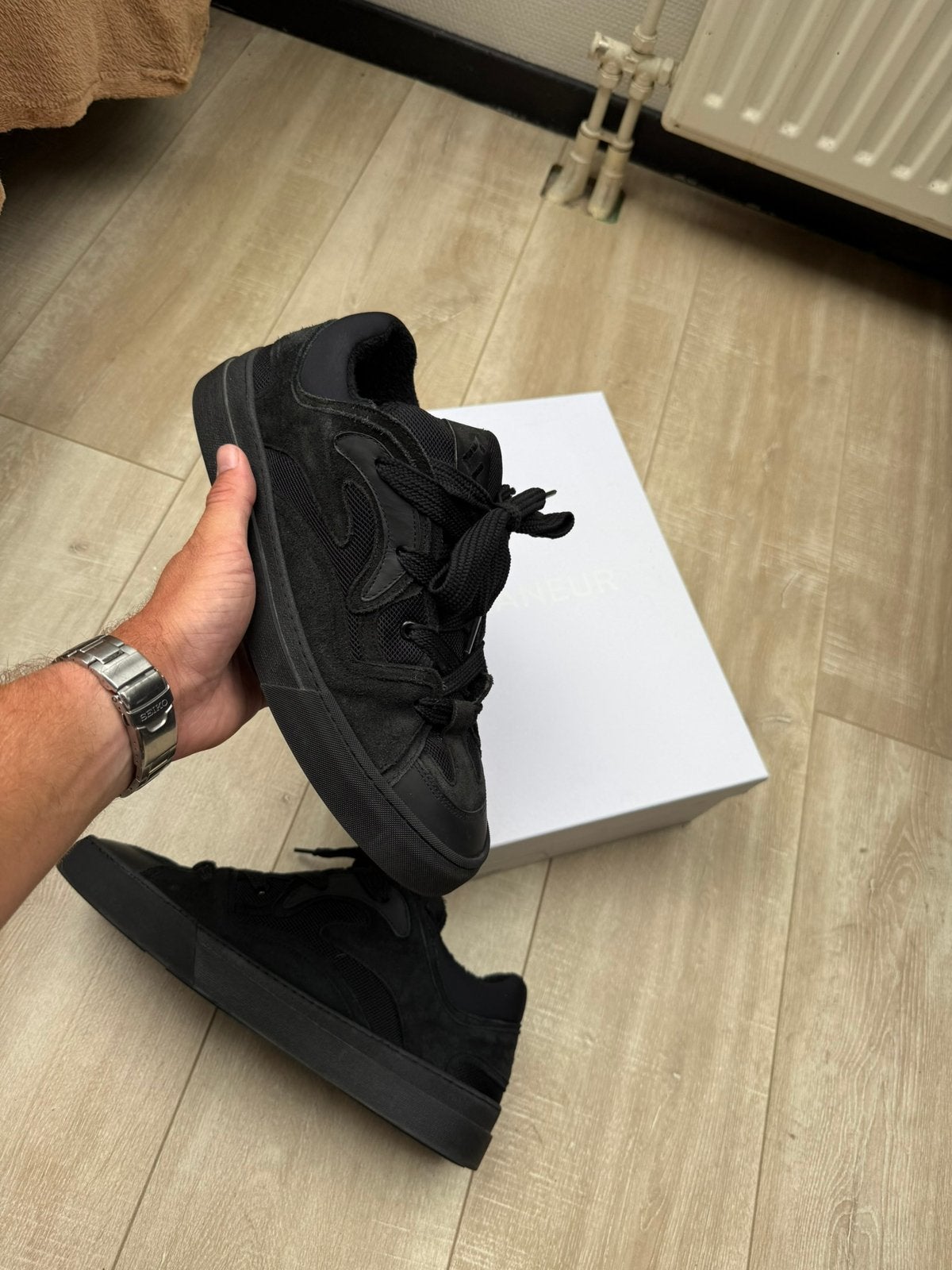 Flaneur avenue sneakers zwart maat 45, Kleding | Heren, Ophalen of Verzenden, Zo goed als nieuw, Zwart