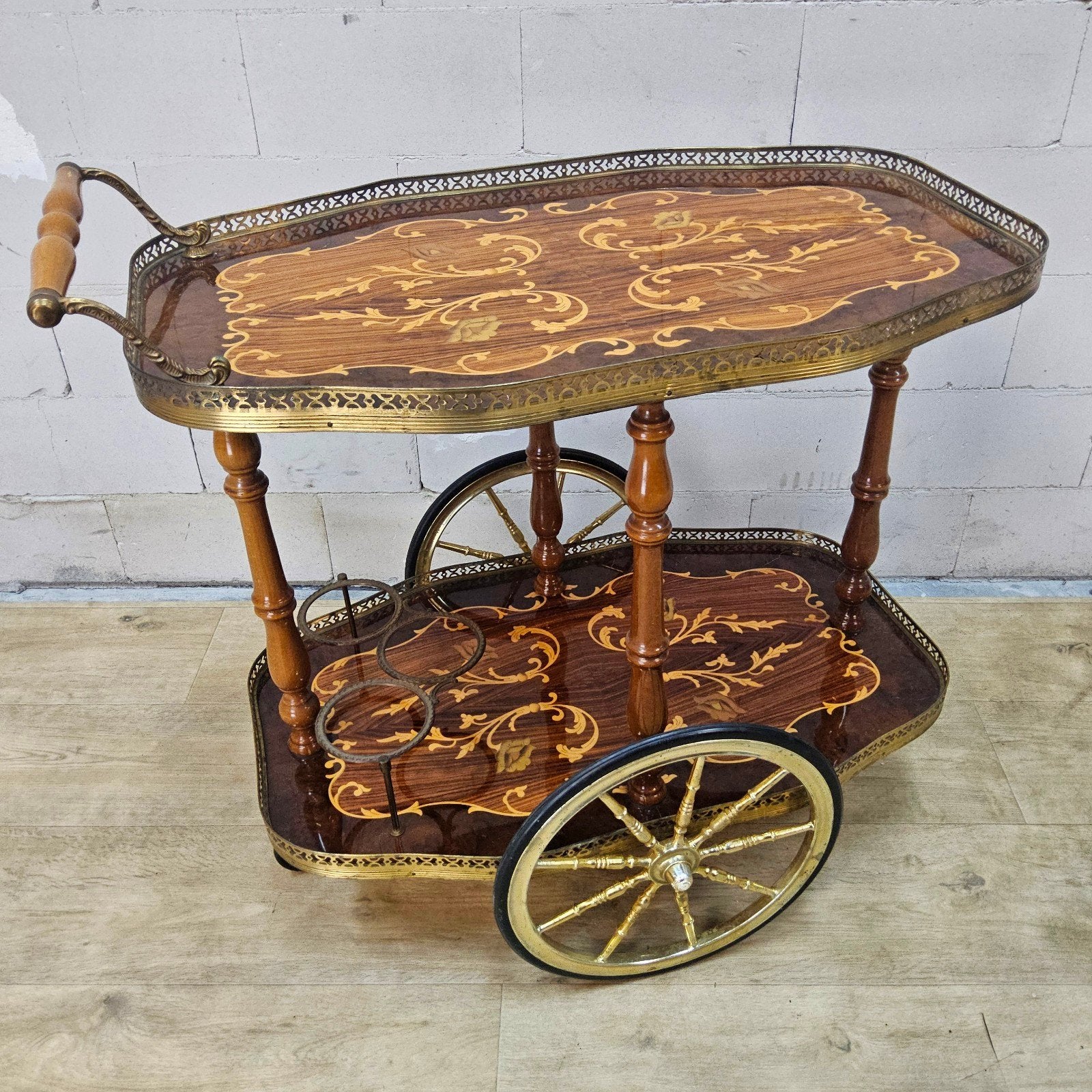 Vintage Italiaanse Serveerwagen / Barwagen / drankwagen, Ophalen of Verzenden