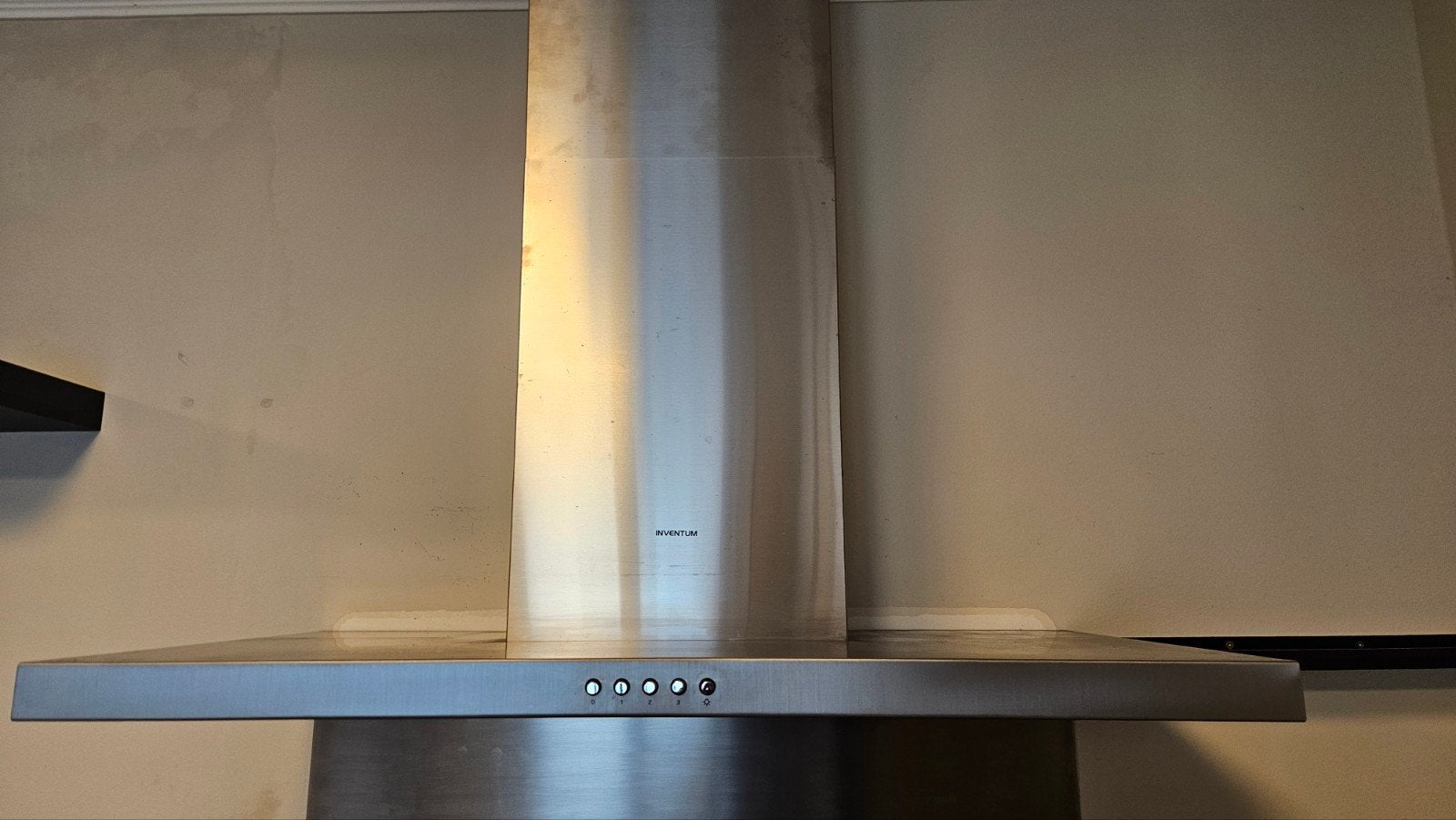 Inventum AKB9005RVS Afzuigkap - 2 jaar oud, Witgoed en Apparatuur, Afzuigkappen, Ophalen, Gebruikt, Vrijstaand, Wandschouwkap