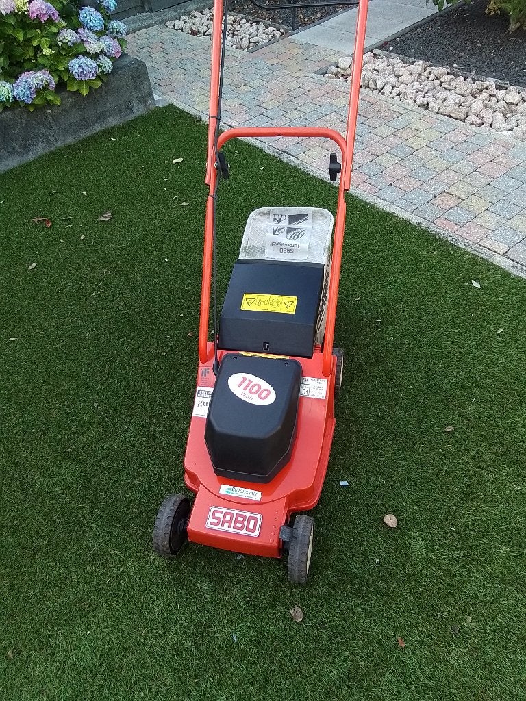Sabo grasmaaier 32-el met opvangbak, Gebruikt, Elektrische grasmaaier, Opvangbak, 30 t/m 39 cm
