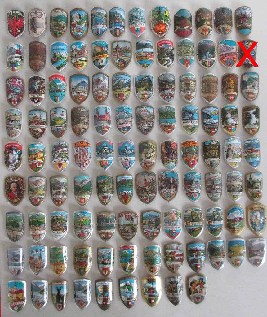 Oostenrijkse Wandelstokplaatjes (Stocknägel) Oostenrijk stok, Ophalen of Verzenden, Gebruikt, Overige typen