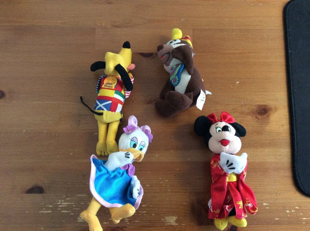 Setje 4 disney knuffels Mc Donalds. Disneyland Paris 2000, Ophalen of Verzenden, Overige figuren, Gebruikt, Knuffel