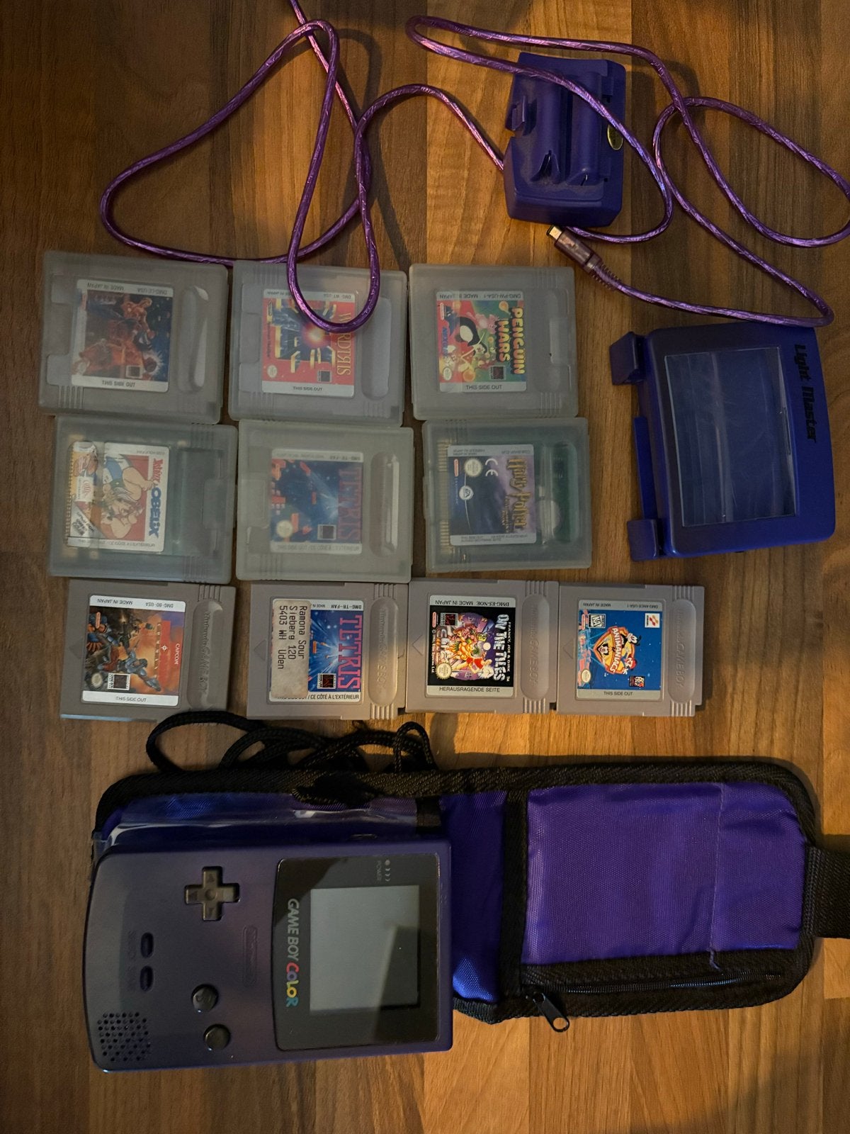 Gameboy Color CGB-001 met hoesje, kabel, lightmaster en 10 s, Ophalen of Verzenden, Gebruikt