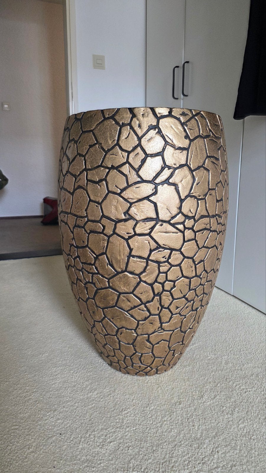 Grote gouden bloempot capri, helemaal nieuw, Ophalen, Overige materialen, 40 cm of meer, Nieuw