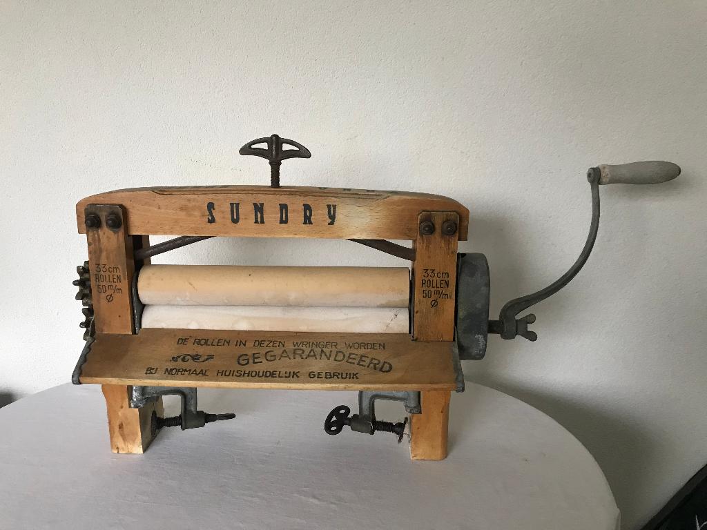 Antieke Oude Vintage Houten Wringer Sundry Handwringer Hand, Ophalen of Verzenden
