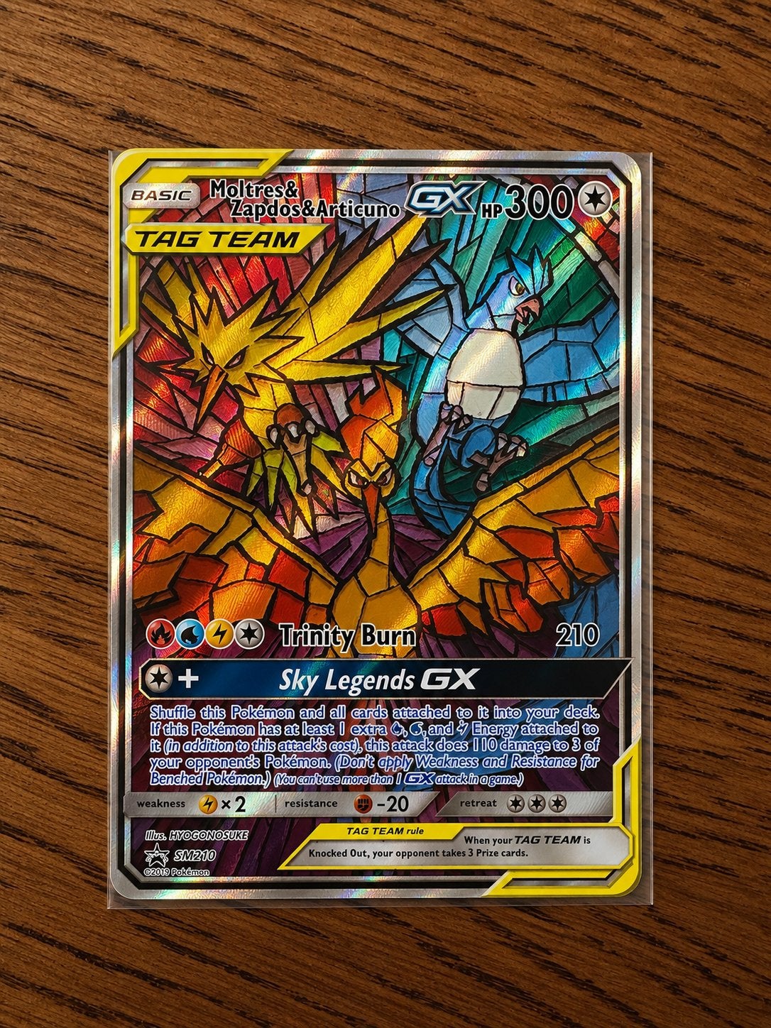 Moltres & Zapdos & Articuno GX SM210 Pokémon Kaart, Ophalen of Verzenden, Zo goed als nieuw, Losse kaart