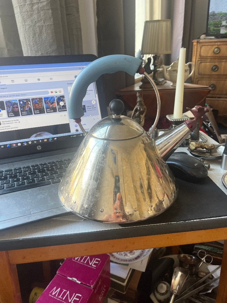 ALESSI FLUITKETEL, Theepot/fluitketel, Ophalen of Verzenden, Zo goed als nieuw, Metaal