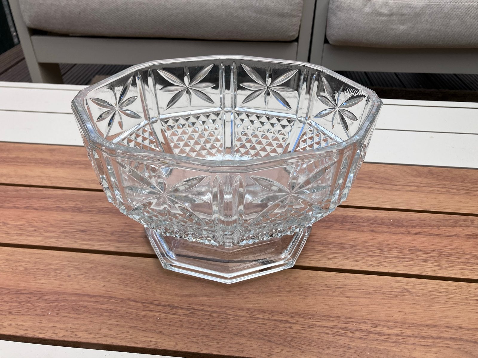 Art Deco glazen schaal met stermotief, Antiek en Kunst, Antiek | Glas en Kristal, Ophalen of Verzenden