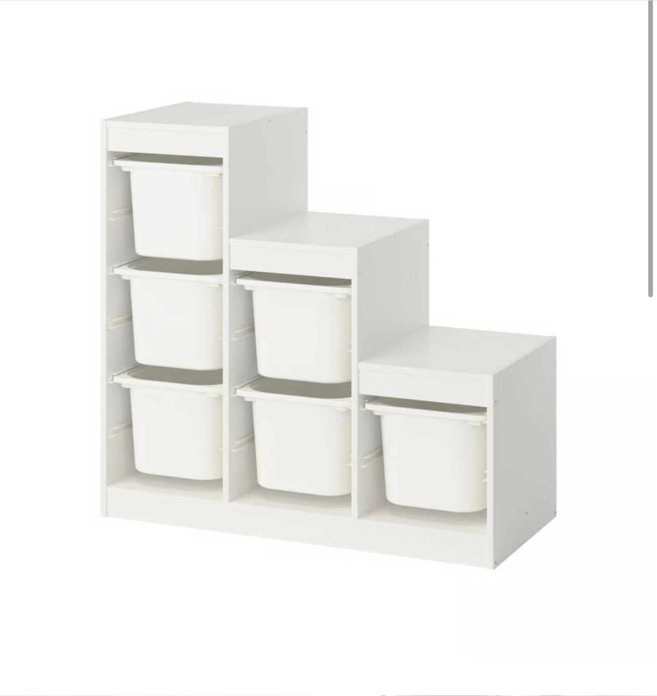 IKEA Trofast kast met 5 roze en 1 lila bak, Gebruikt, Kast, 75 tot 100 cm, Minder dan 50 cm