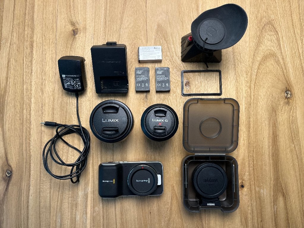 Blackmagic Pocket Cinema Camera + 2 lenzen en Speedbooster, Overige merken, Full HD, Gebruikt, Geheugenkaart
