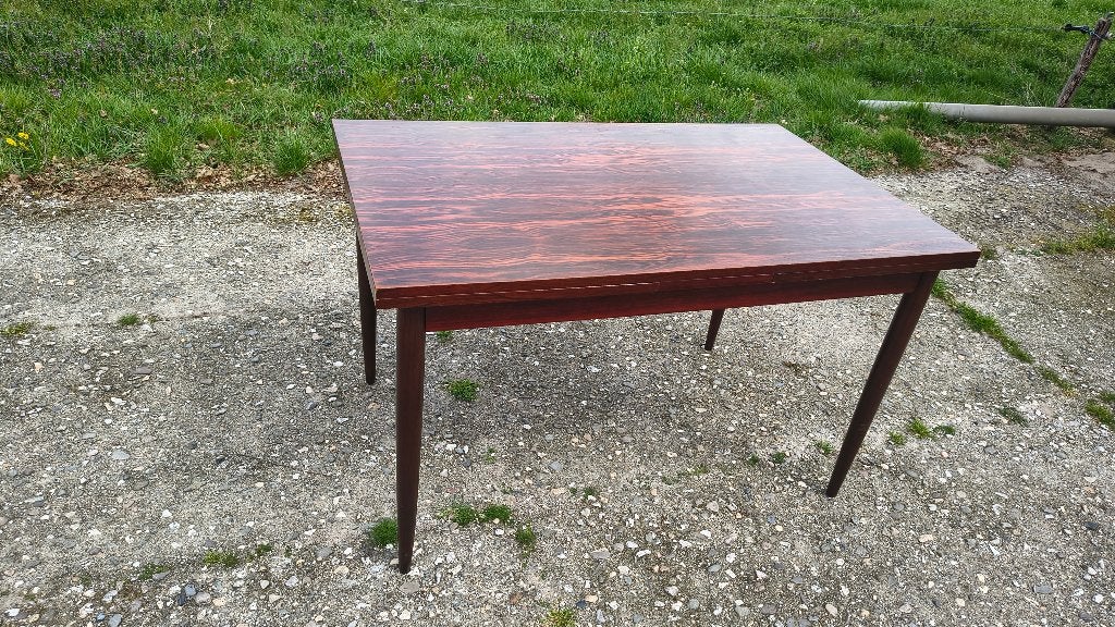 Vintage Palissander uitschuiftafel / eettafel, Ophalen