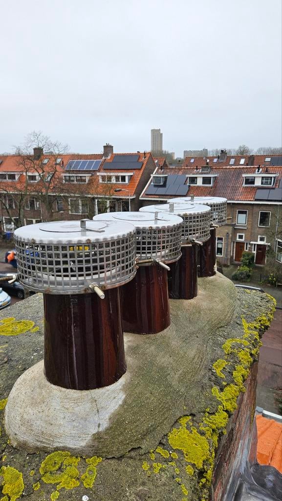 2x RVS schoorsteenkap, Ophalen, Gebruikt, Grijs, Metaal