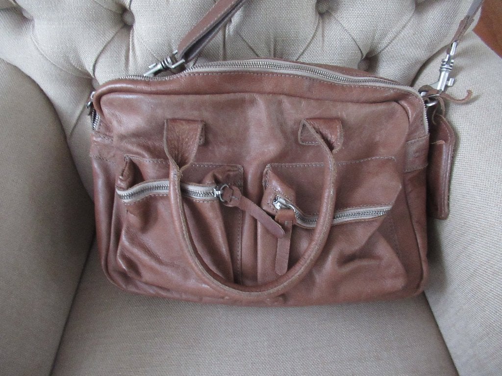 bruine LEREN COWBOYSBAG, Overige merken, Bruin, Ophalen of Verzenden, Zo goed als nieuw