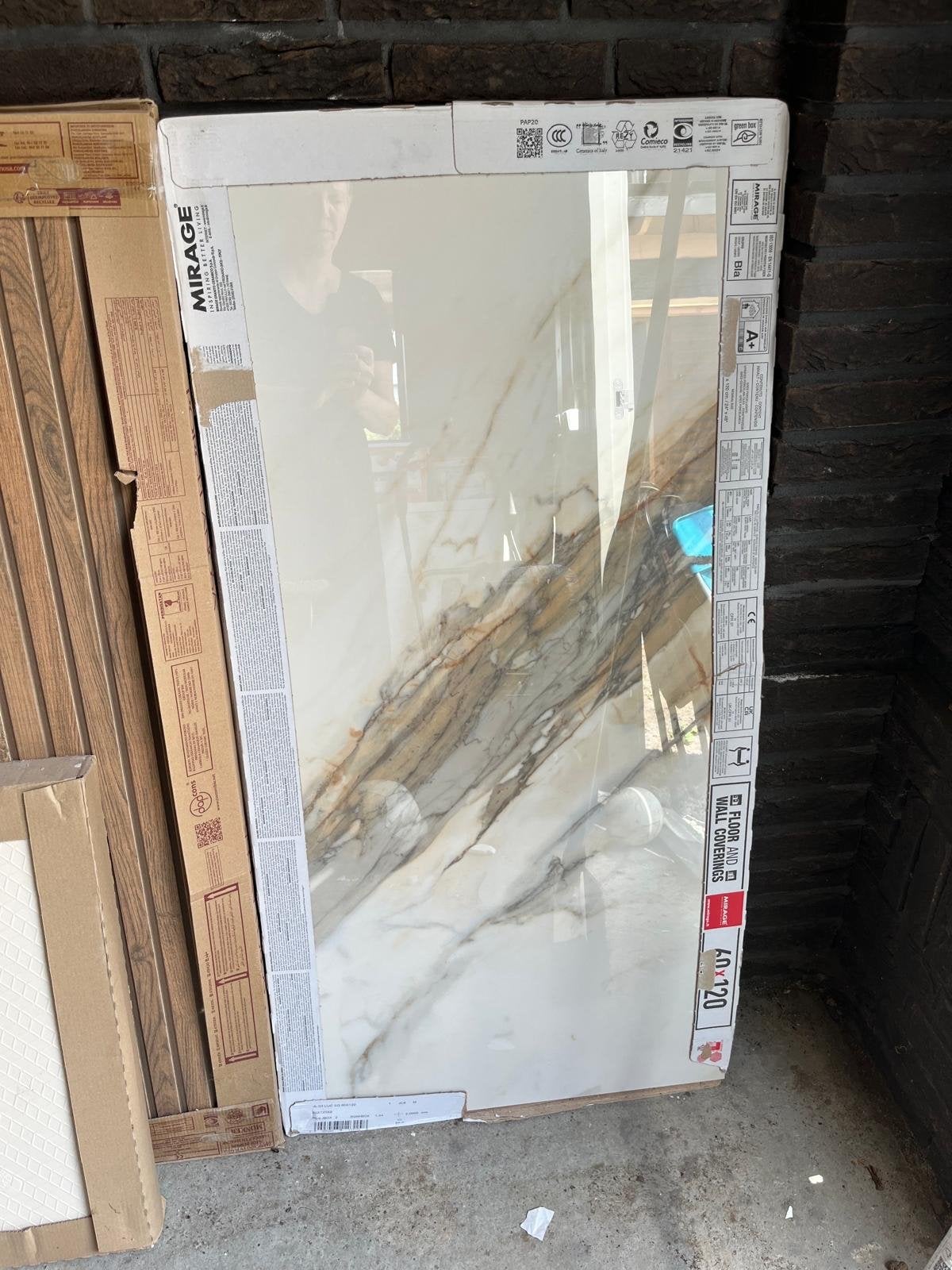 Mirage Callacayta Gold 60x120 cm, hoogglans 8 stuks, Ophalen, 60 cm of meer, Keramiek, Nieuw