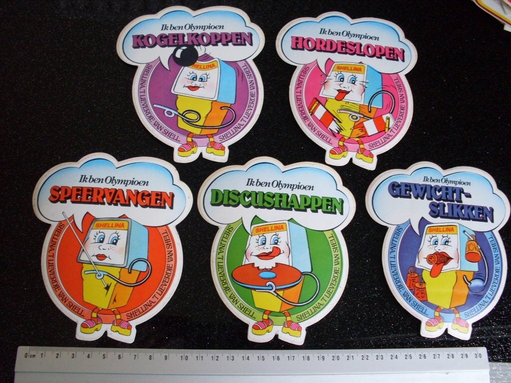 5x sticker shellina het lieverdje van shell olympioen, Verzamelen, Verzenden, Zo goed als nieuw, Bedrijf of Vereniging
