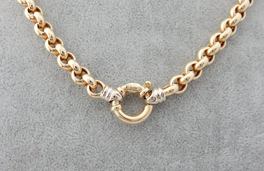 Zware 14 karaat Gouden Jasseron Ketting Jasseronschakel 49cm, Jw, Verzenden, Nieuw, Info@juwelenwereld.nl