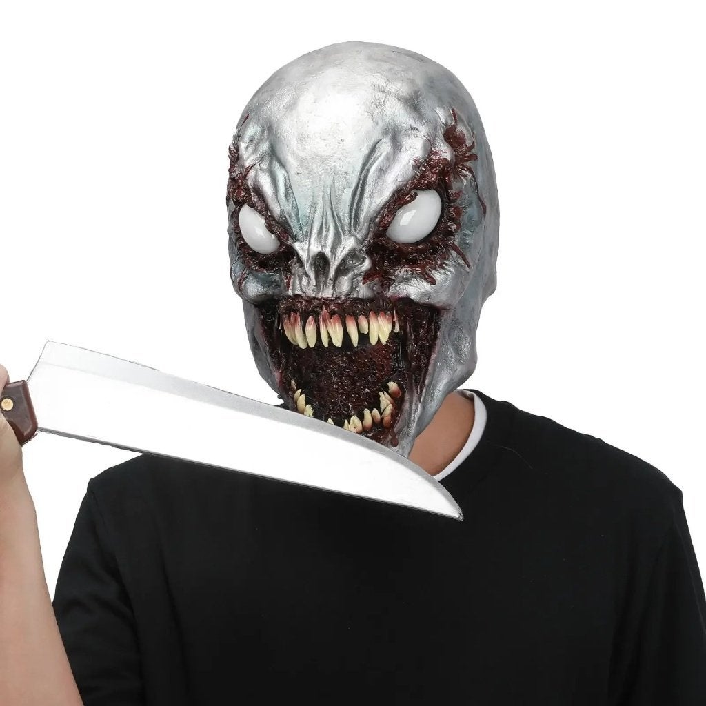 Horror full face latex masker Venom met LED, Ophalen of Verzenden, Nieuw, Halloween of Griezel