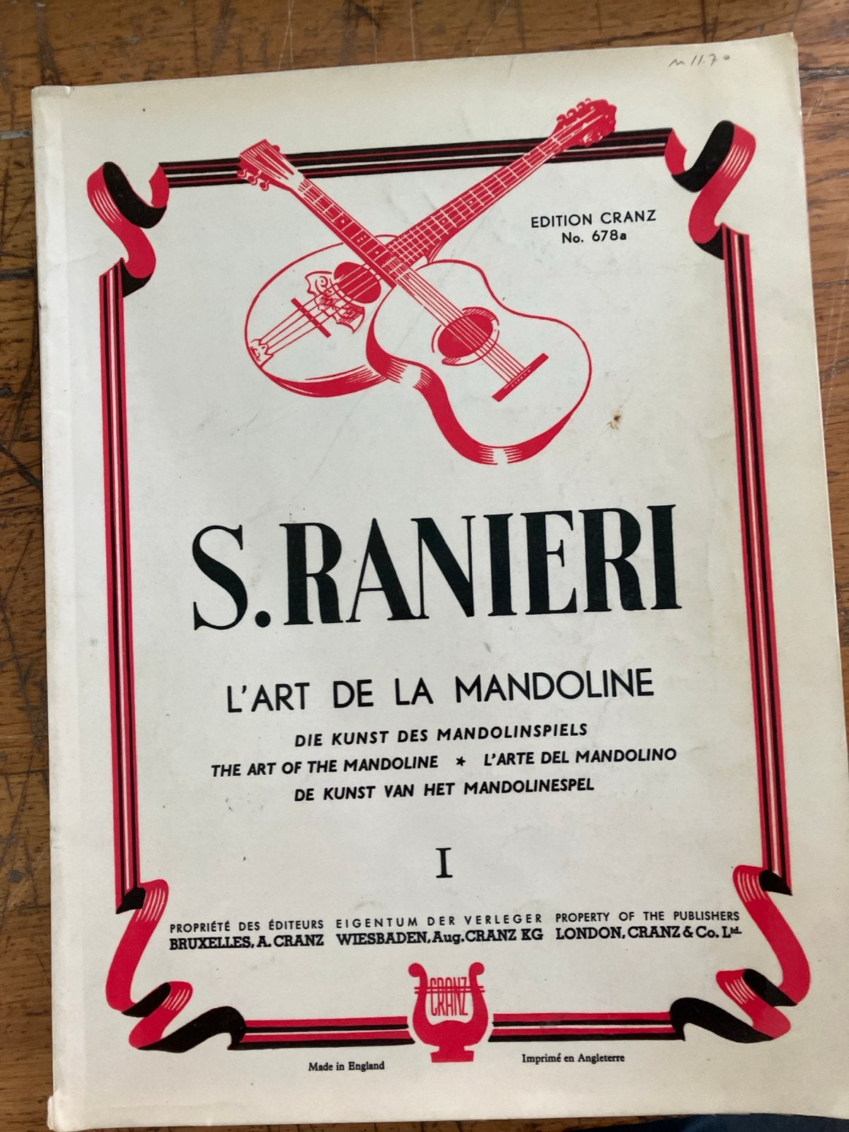 S. Ranieri - L'Art de la Mandoline - Muziekboek, Gebruikt, Overige genres, Les of Cursus, Overige instrumenten