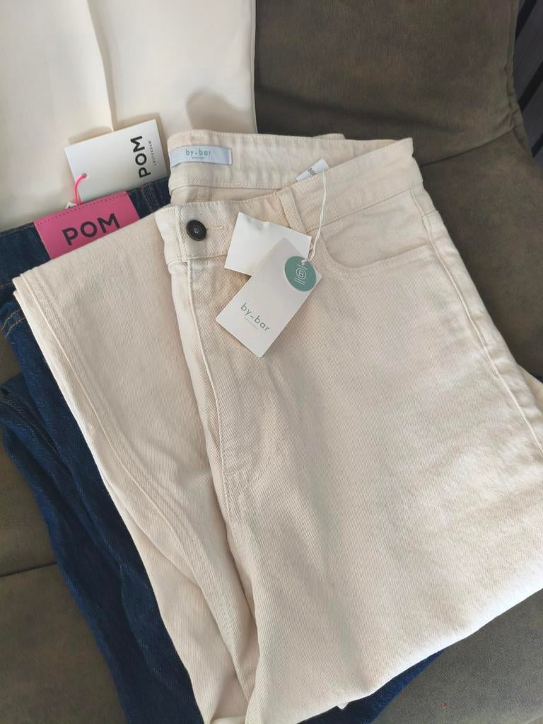 Lina RW pants Raw White ~ *By Bar* ~ maat L ~ Koopje! Nieuw!, Ophalen of Verzenden, Nieuw, Wit, W30 - W32 (confectie 38/40)