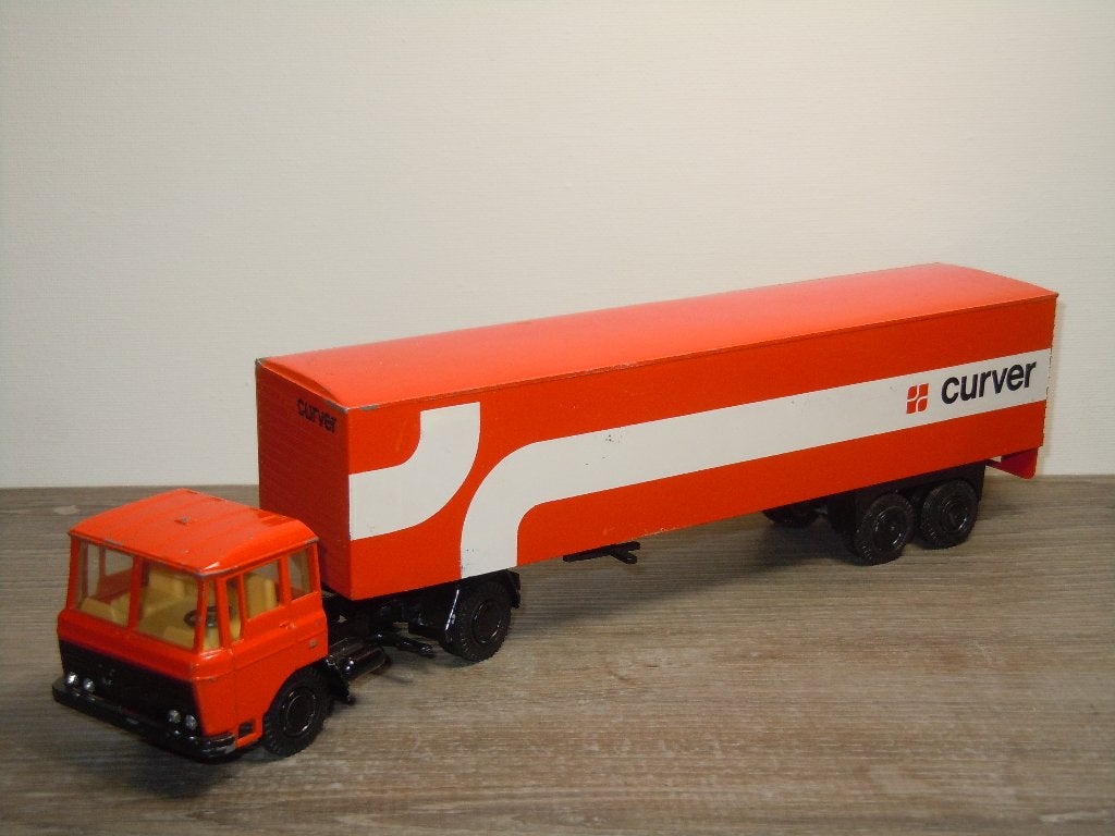 Daf 2600 Truck Trailer Curver - Lion Car 1:50, Gebruikt, Lion car, Tekno, Verzenden
