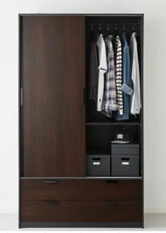 IKEA TRYSLIL kledingkast met schuifdeuren, Ophalen, Met lade(s), Gebruikt, 100 tot 150 cm