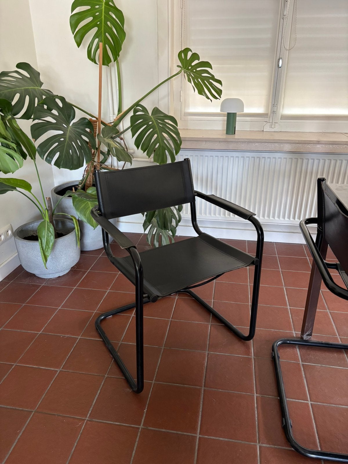 6 lederen buisframe stoelen - Replica stijl Marcel Breuer, Huis en Inrichting, Stoelen, Ophalen, Gebruikt, Zwart, Vintage