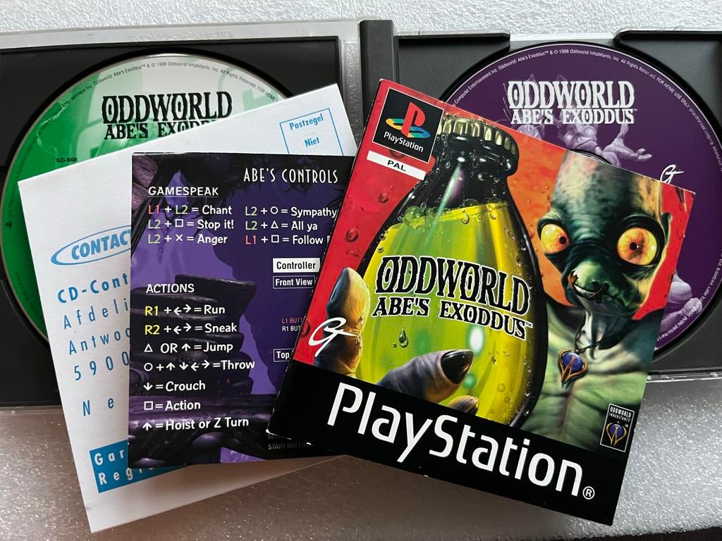 Oddworld Abe's Exoddus - PlayStation 1 (PS1) PAL, Avontuur en Actie, T, Ophalen of Verzenden, Zo goed als nieuw