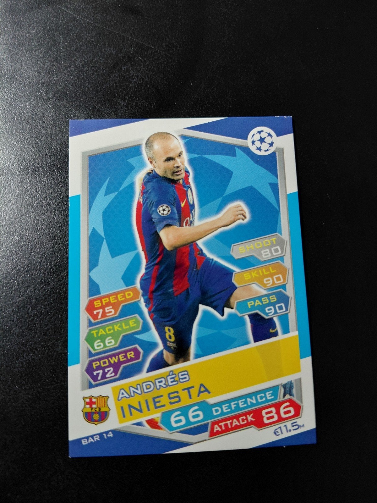 andres iniesta (fc barcelona) topps 2016/17, Ophalen of Verzenden, Zo goed als nieuw, Buitenlandse clubs, Spelerskaart