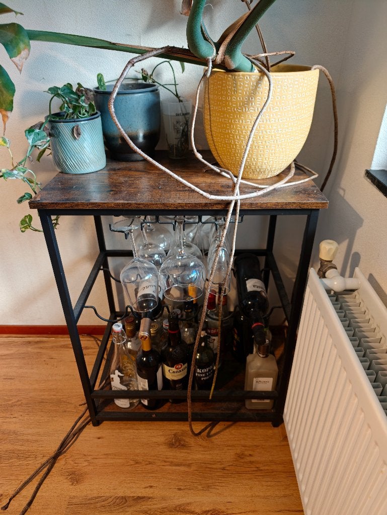 Industrial bar cart / Industrieel barretje (met lift), Huis en Inrichting, Ophalen, Gebruikt